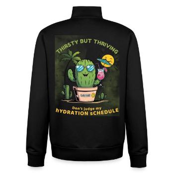Sommerkaktus – Durstig, aber voller Leben - Unisex Organic Zip Sweatshirt von Stanley/Stella - Schwarz - Hinten - AI Model Male 185 light (185cm)