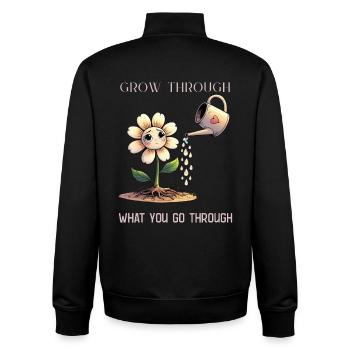 Self-love grows with every tear - Unisex Organic Zip Sweatshirt by Stanley/Stella - black - Back - AI Model Male 185 light (185cm)