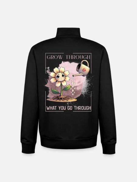 Flower of Healing – Gentle & Strong - Unisex Organic Zip Sweatshirt by Stanley/Stella - black