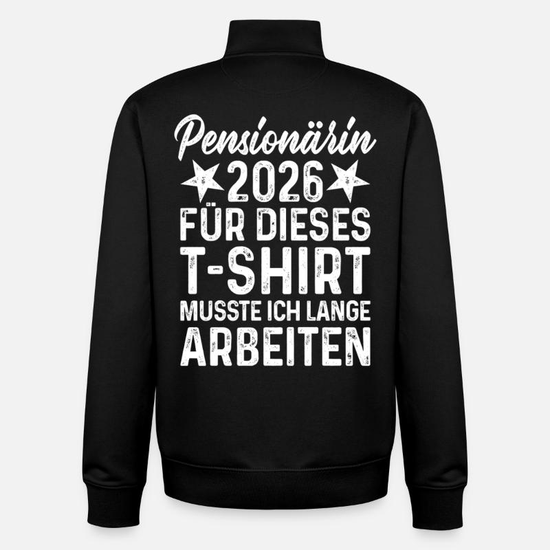Retraité 2026 - Sweat zippé unisexe en coton bio Stanley/Stella - noir