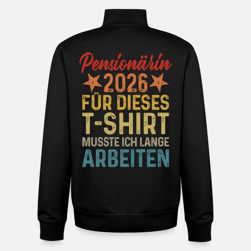 Retraité 2026 - Sweat zippé unisexe en coton bio Stanley/Stella - noir