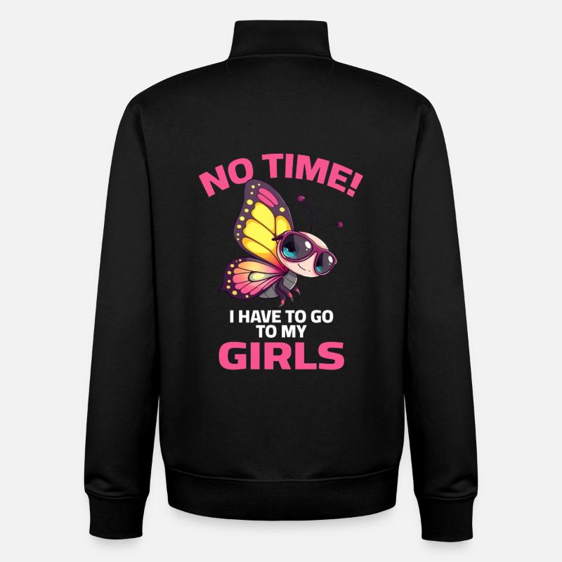 Papillon - Sweat zippé unisexe en coton bio Stanley/Stella - noir