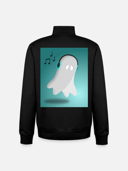 Ghost avec casque - Sweat zippé unisexe en coton bio Stanley/Stella - noir