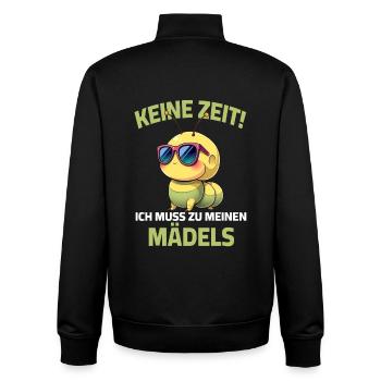 Chenille de jardin Dictons Jardinier Pépinière - Sweat zippé unisexe en coton bio Stanley/Stella - noir - Dos - AI Model Male 185 light (185cm)