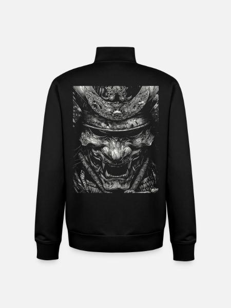 Demon mask in high contrast - Unisex Organic Zip Sweatshirt by Stanley/Stella - black