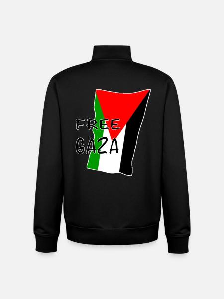 Free Gaza Flag Motif - Unisex Organic Zip Sweatshirt by Stanley/Stella - black