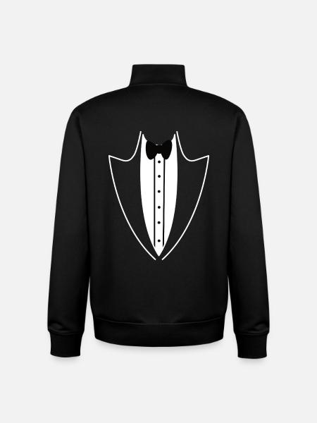 Anzug Smoking lustiger Frack - Unisex Organic Zip Sweatshirt von Stanley/Stella - Schwarz