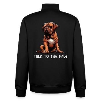 Talk to the Paw Bordeaux Dogge Bordeaux Doggen - Unisex Organic Zip Sweatshirt von Stanley/Stella - Schwarz - Hinten - AI Model Male 185 light (185cm)