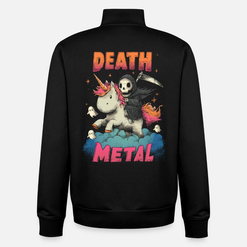 Einhorn Metal - Unisex Organic Zip Sweatshirt von Stanley/Stella - Schwarz