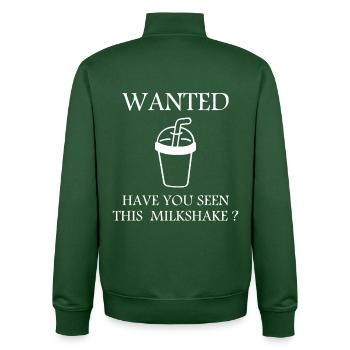 Chemise Milkshake recherchée – Motif de boisson drôle - Sweat zippé unisexe en coton bio Stanley/Stella - vert bouteille - Dos - AI Model Male 185 dark (185cm)