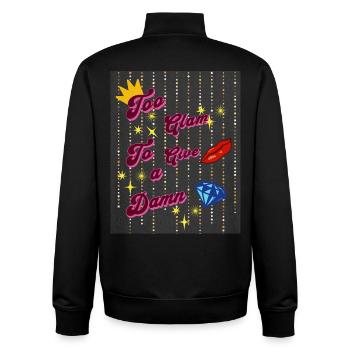 Too Glam To Give a Damn Sparkly Aesthetic design - Unisex Organic Zip Sweatshirt by Stanley/Stella - black - Back - AI Model Male 185 light (185cm)