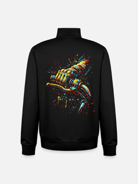 Street Style Biker Motif Full Throttle Manopola dell'acceleratore - Felpa unisex con zip in cotone biologico di Stanley/Stella - nero