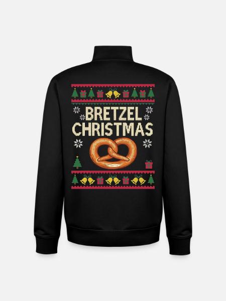 Pretzel Christmas Funny Baker Gift - Unisex Organic Zip Sweatshirt by Stanley/Stella - black