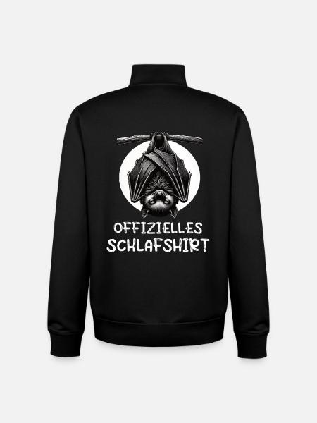 Official Sleeping Shirt Bat Bats - Unisex Organic Zip Sweatshirt by Stanley/Stella - black