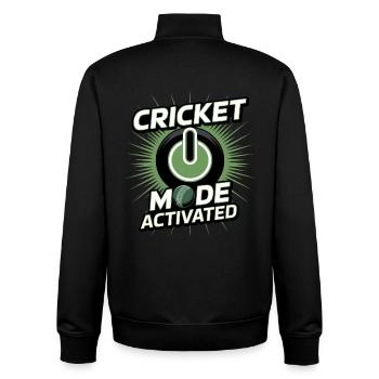 Drôle de cricket : Jeu de cricket vintage - Sweat zippé unisexe en coton bio Stanley/Stella - noir - Dos - AI Model Male 185 light (185cm)