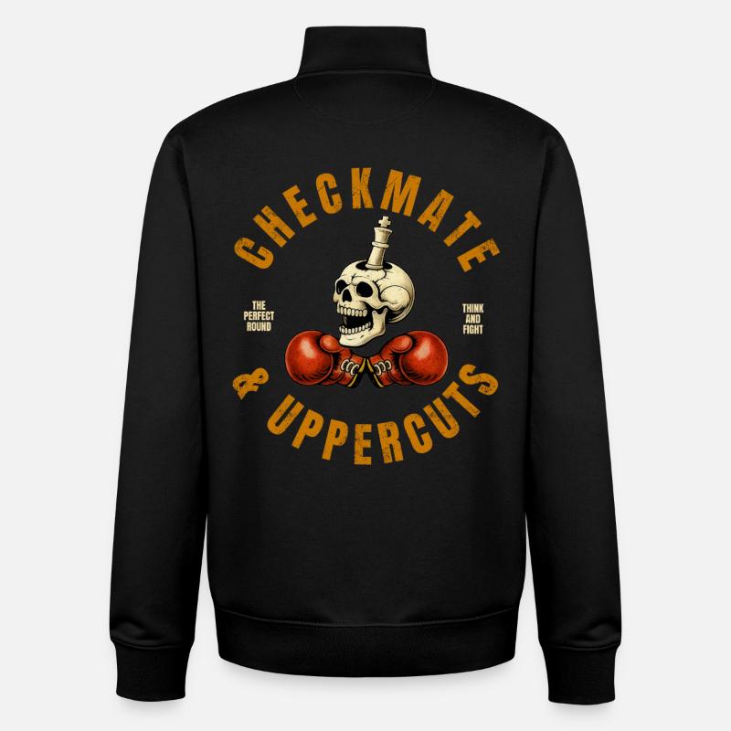 Checkmate & Uppercuts  - Sweat zippé unisexe en coton bio Stanley/Stella - noir