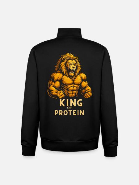 King of protein - Unisex Organic Zip Sweatshirt by Stanley/Stella - black