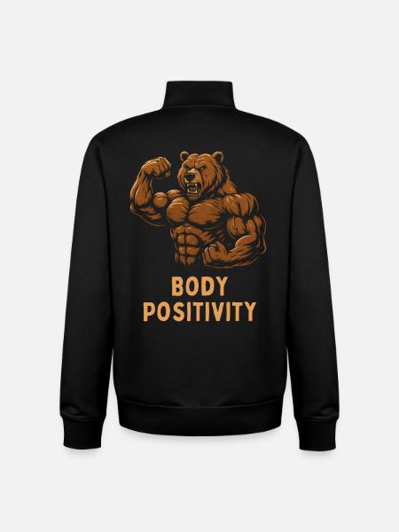 Strong Bear Body Positivity - Unisex Organic Zip Sweatshirt by Stanley/Stella - black