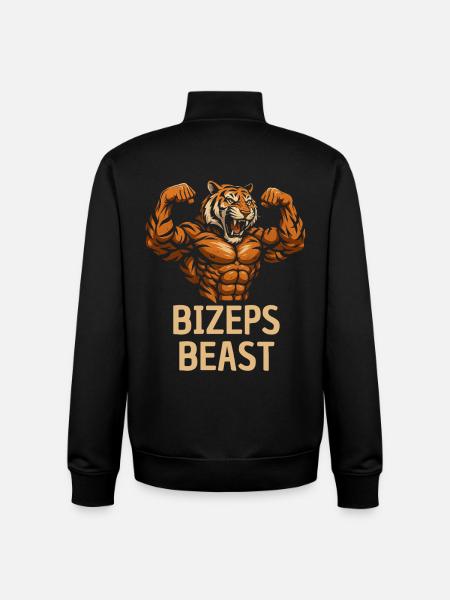 Biceps Beast Power Tiger - Unisex Organic Zip Sweatshirt by Stanley/Stella - black