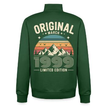 Vintage Geboren im März 1999 Original vor 27 Jahren - Unisex Organic Zip Sweatshirt von Stanley/Stella - Flaschengrün - Hinten - AI Model Male 185 dark (185cm)