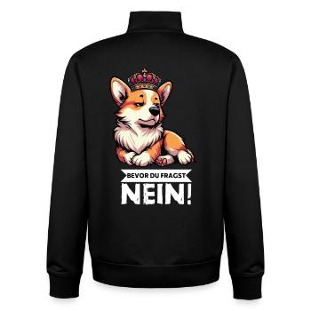 Before you ask: Corgi Corgi Welsh Corgi Corgi Dog - Unisex Organic Zip Sweatshirt by Stanley/Stella - black - Back - AI Model Male 185 light (185cm)