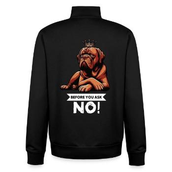 Before You Ask Bordeaux Dogge Bordeauxs Bordeaux - Unisex Organic Zip Sweatshirt von Stanley/Stella - Schwarz - Hinten - AI Model Male 185 light (185cm)