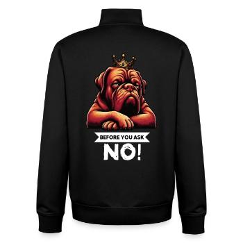 Before You Ask Bordeaux Dogge Bordeauxs Bordeaux - Unisex Organic Zip Sweatshirt von Stanley/Stella - Schwarz - Hinten - AI Model Male 185 light (185cm)