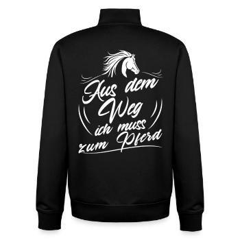 Écartez-vous, je dois aller vers le cheval - Sweat zippé unisexe en coton bio Stanley/Stella - noir - Dos - AI Model Male 185 light (185cm)