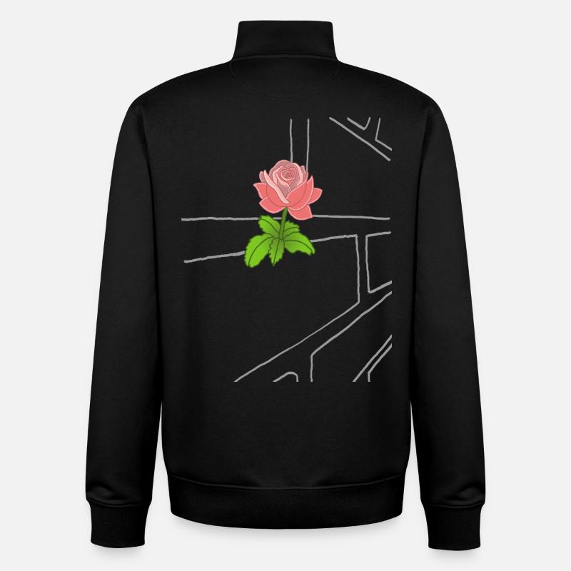 Le triomphe de la nature (rose) - Sweat zippé unisexe en coton bio Stanley/Stella - noir
