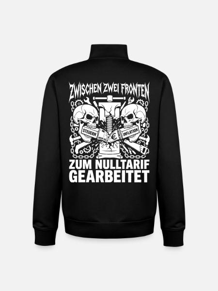 Between two fronts: taxes, inflation, screwing - Unisex Organic Zip Sweatshirt by Stanley/Stella - black