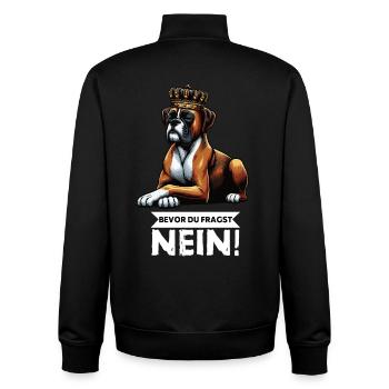Before you ask No Boxer Boxer Holder Boxer Dog - Unisex Organic Zip Sweatshirt by Stanley/Stella - black - Back - AI Model Male 185 light (185cm)