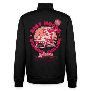 Relaxed cow in chill mode - Unisex Organic Zip Sweatshirt by Stanley/Stella - black - Back - AI Model Male 185 light (185cm)