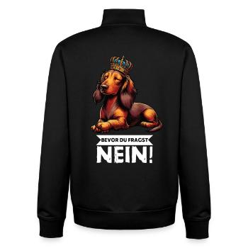 Bevor Du Fragst Nein Langhaardackel Dackel Teckel - Unisex Organic Zip Sweatshirt von Stanley/Stella - Schwarz - Hinten - AI Model Male 185 light (185cm)