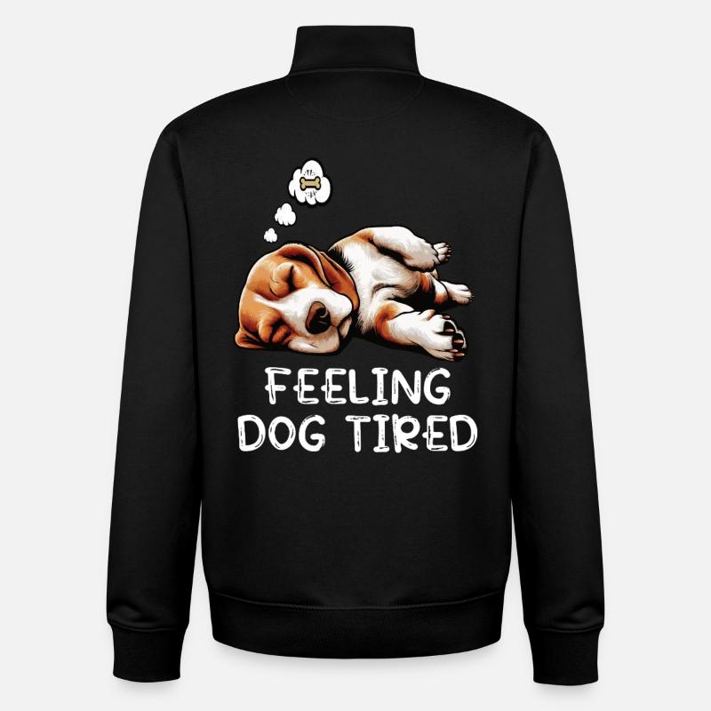 Feeling Dog Tired Beagle Beaglebesitzer Beaglehund - Unisex Organic Zip Sweatshirt von Stanley/Stella - Schwarz