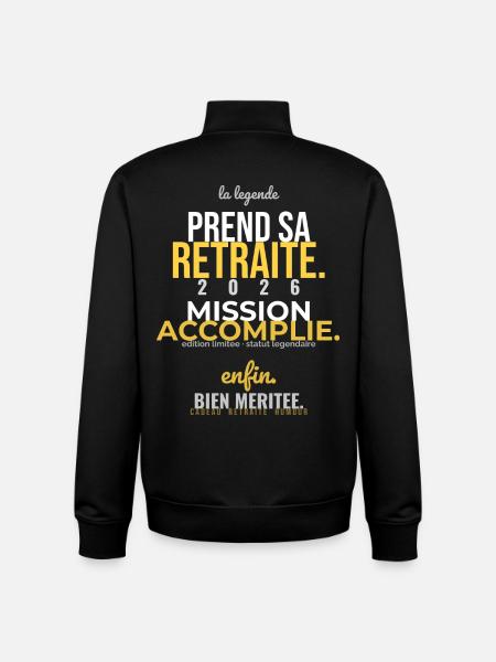 Retraite Accomplie - Sweat zippé unisexe en coton bio Stanley/Stella - noir