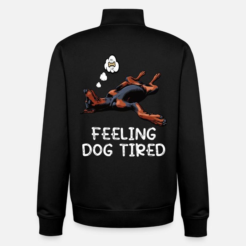 Feeling Dog Tired Dobermann Dobermannbesitzer  - Unisex Organic Zip Sweatshirt von Stanley/Stella - Schwarz