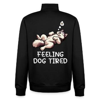 Feeling Dog Tired Husky Huskies Husky Owner - Unisex Organic Zip Sweatshirt by Stanley/Stella - black - Back - AI Model Male 185 light (185cm)