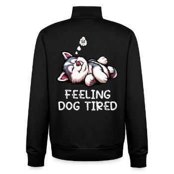 Feeling Dog Tired Husky Huskies Husky Owner - Unisex Organic Zip Sweatshirt by Stanley/Stella - black - Back - AI Model Male 185 light (185cm)