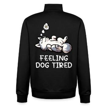 Feeling Dog Tired Husky Huskies Husky Owner - Unisex Organic Zip Sweatshirt by Stanley/Stella - black - Back - AI Model Male 185 light (185cm)