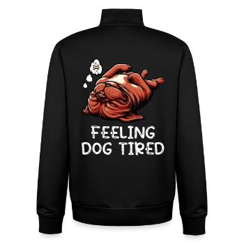 Se sentir fatigué par le chien Mastiff Bordeaux Bordeaux - Sweat zippé unisexe en coton bio Stanley/Stella - noir - Dos - AI Model Male 185 light (185cm)