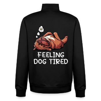 Se sentir fatigué par le chien Mastiff Bordeaux Bordeaux - Sweat zippé unisexe en coton bio Stanley/Stella - noir - Dos - AI Model Male 185 light (185cm)