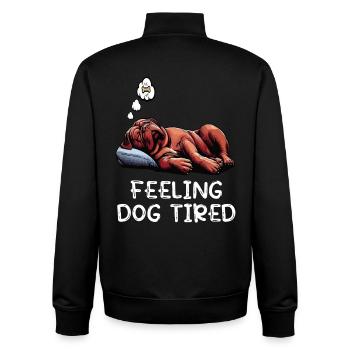 Se sentir fatigué par le chien Mastiff Bordeaux Bordeaux - Sweat zippé unisexe en coton bio Stanley/Stella - noir - Dos - AI Model Male 185 light (185cm)