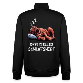 Offizielles Schlafshirt Bordeaux Dogge Bordeauxs - Unisex Organic Zip Sweatshirt von Stanley/Stella - Schwarz - Hinten - AI Model Male 185 light (185cm)