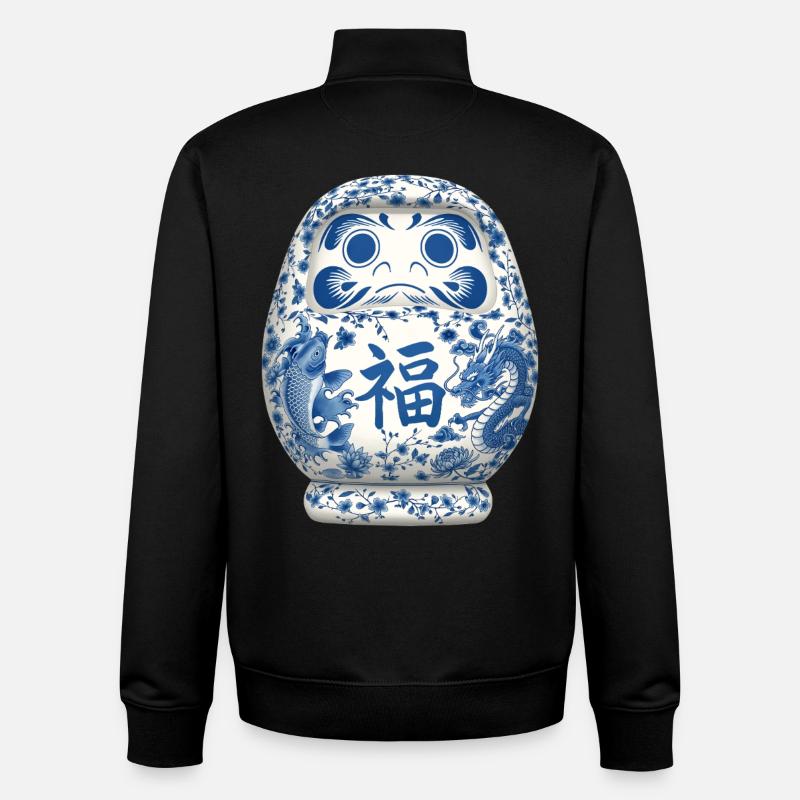 Daruma - Sweat zippé unisexe en coton bio Stanley/Stella - noir