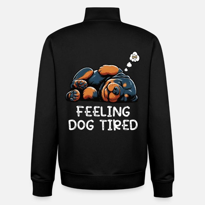 Feeling Dog Tired Rottweiler Rottweilerbesitzer  - Unisex Organic Zip Sweatshirt von Stanley/Stella - Schwarz