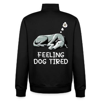 Feeling Dog Tired Irischer Wolfshund Wolfshunde - Unisex Organic Zip Sweatshirt von Stanley/Stella - Schwarz - Hinten - AI Model Male 185 light (185cm)