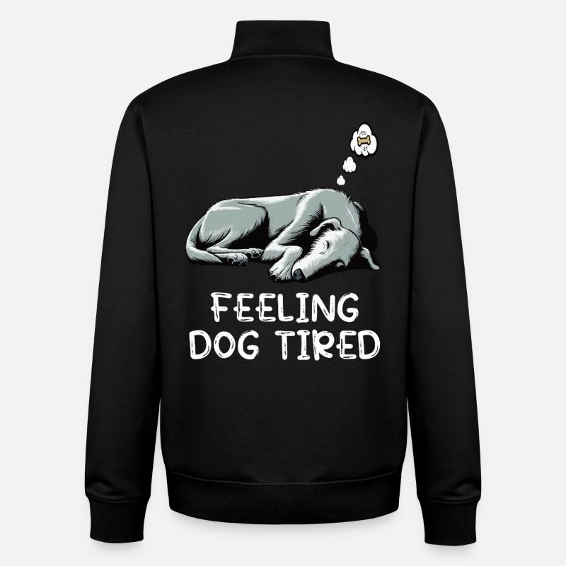 Chien fatigué Lévrier irlandais Lévrier - Sweat zippé unisexe en coton bio Stanley/Stella - noir