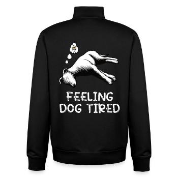 Feeling Dog Tired Irischer Wolfshund Wolfshunde - Unisex Organic Zip Sweatshirt von Stanley/Stella - Schwarz - Hinten - AI Model Male 185 light (185cm)
