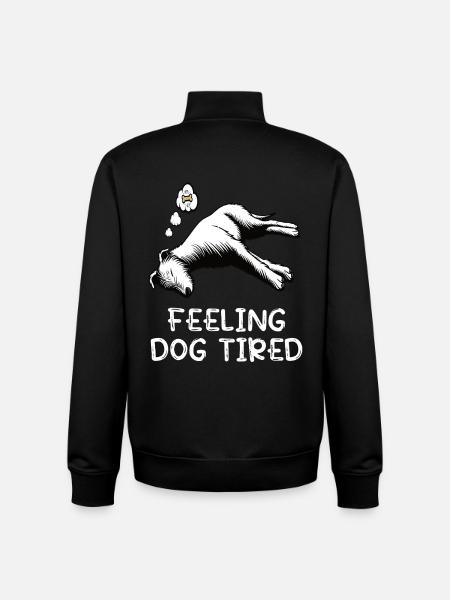 Feeling Dog Tired Irish Wolfhound Wolfhound - Unisex Organic Zip Sweatshirt by Stanley/Stella - black