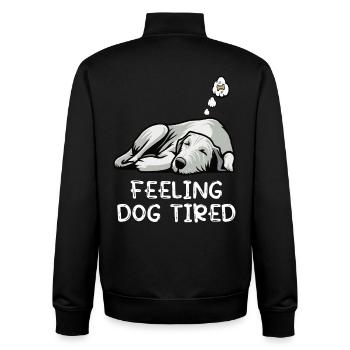 Feeling Dog Tired Irischer Wolfshund Wolfshunde - Unisex Organic Zip Sweatshirt von Stanley/Stella - Schwarz - Hinten - AI Model Male 185 light (185cm)